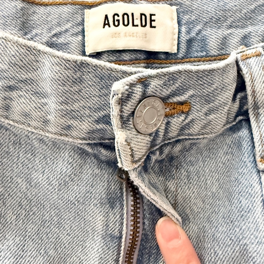 Agolde Light Wash Wide Leg Jeans - Picture 11 of 14